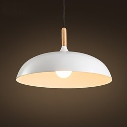 Retro Pendellampe Med Maleri I Tre Og Metall, Kafépendellamper