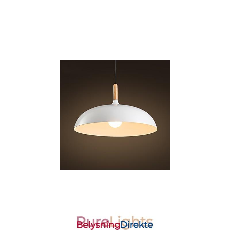 Retro Pendellampe Med Maleri I Tre Og Metall, Kafépendellamper