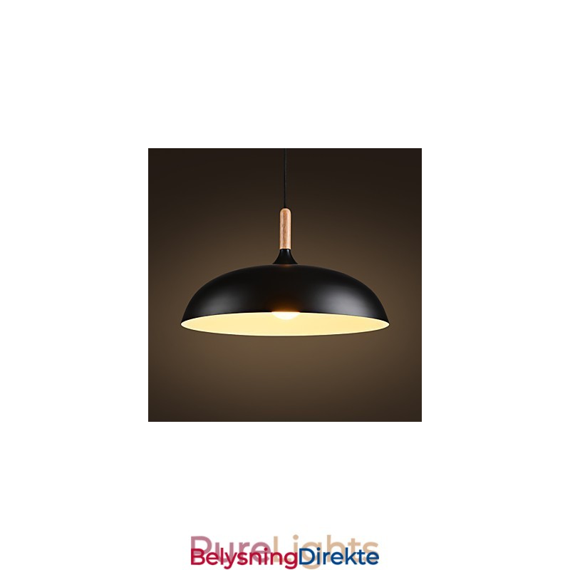 Retro Pendellampe Med Maleri I Tre Og Metall, Kafépendellamper