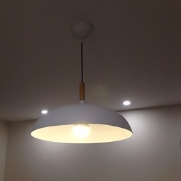 Retro Pendellampe Med Maleri I Tre Og Metall, Kafépendellamper