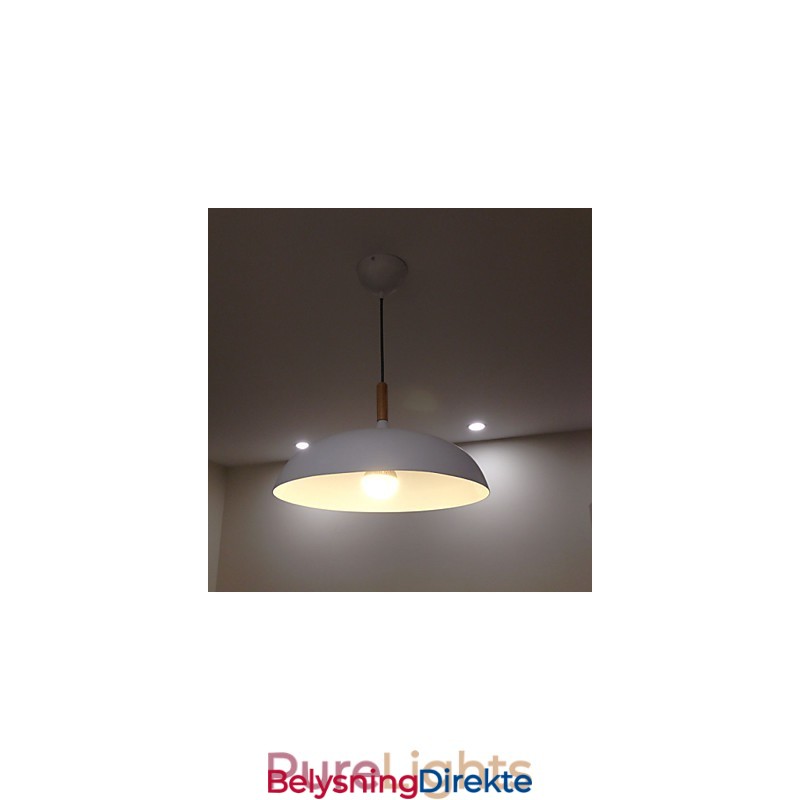 Retro Pendellampe Med Maleri I Tre Og Metall, Kafépendellamper