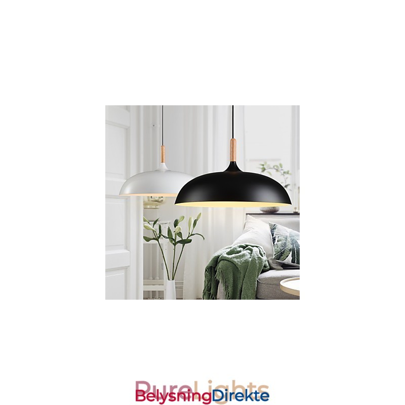 Retro Pendellampe Med Maleri I Tre Og Metall, Kafépendellamper