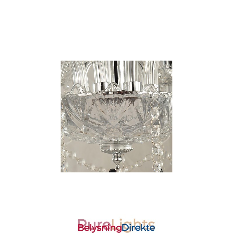 Elegant Krystalllysekrone Med 8 Lys