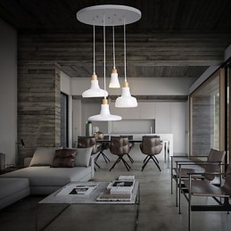 Kreativ Karakteristisk Pendellampe Med 4 Lys Og Jernskjerm