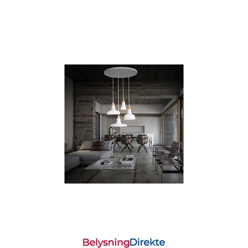 Kreativ Karakteristisk Pendellampe Med 4 Lys Og Jernskjerm