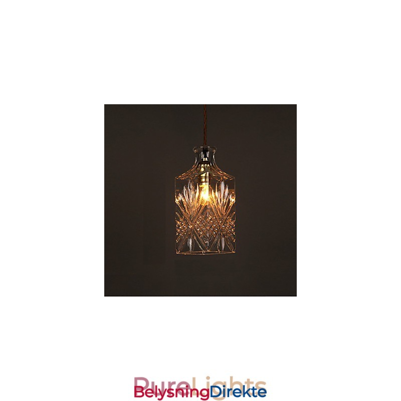 Romantisk Flaske Kreativ Utskåret Kunstglass Lysekrone Lys Anhengslampe