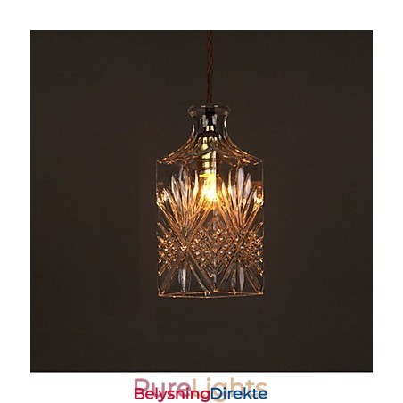 Romantisk Flaske Kreativ Utskåret Kunstglass Lysekrone Lys Anhengslampe