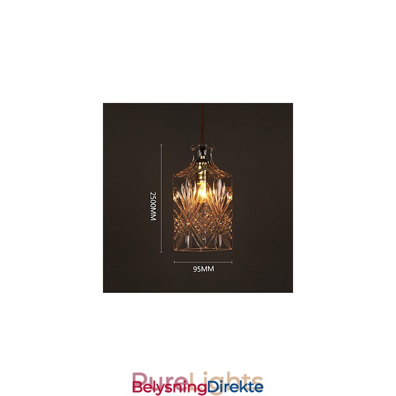 Romantisk Flaske Kreativ Utskåret Kunstglass Lysekrone Lys Anhengslampe