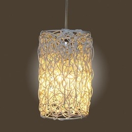 Moderne Landlig Cany Art Vevd Rotting Enkelthodet Droplight-Lampe