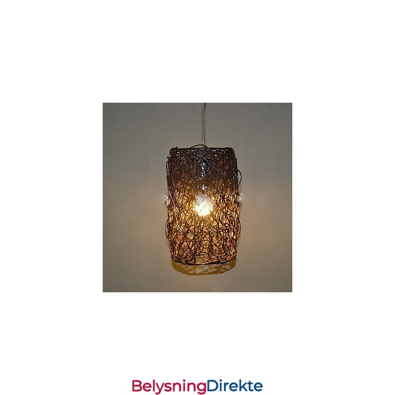 Moderne Landlig Cany Art Vevd Rotting Enkelthodet Droplight-Lampe