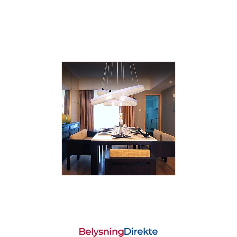 Krystall Pendellampe Moderne Lampe Med Tre Ringer