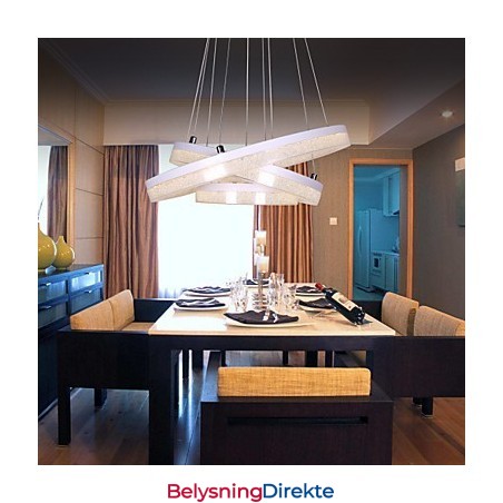 Krystall Pendellampe Moderne Lampe Med Tre Ringer