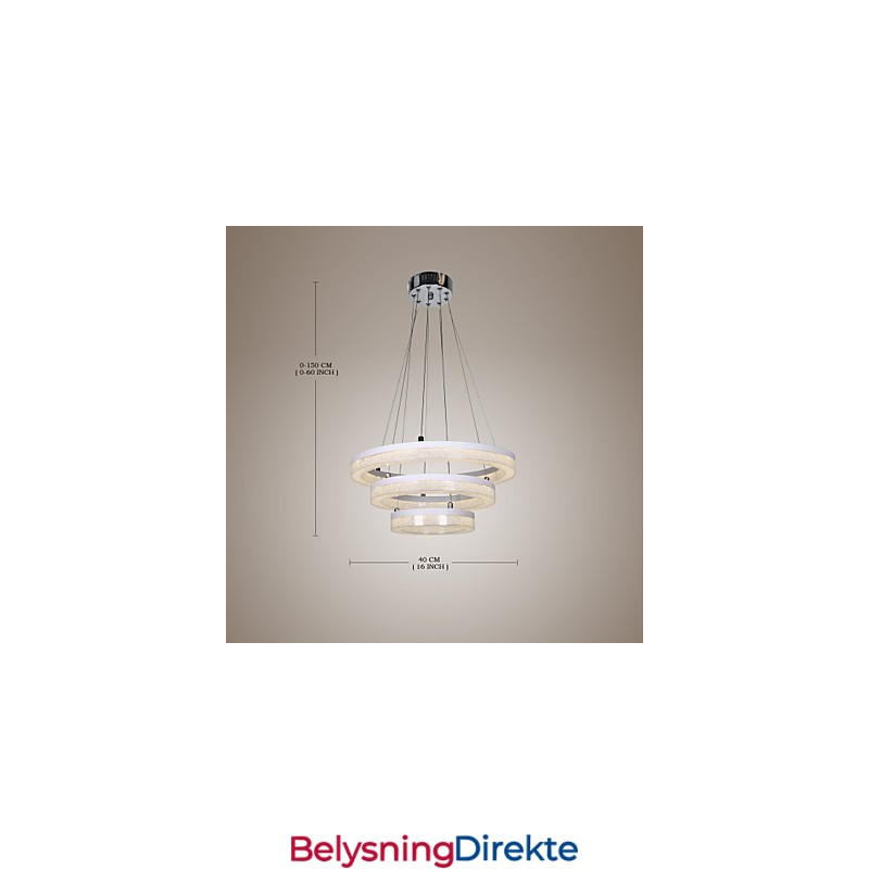 Krystall Pendellampe Moderne Lampe Med Tre Ringer